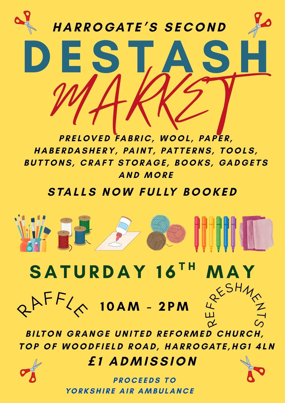 Destash Market on Saturday 16th May – 10am